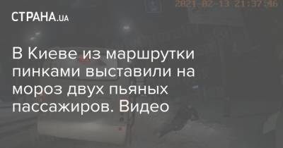 В Киеве из маршрутки пинками выставили на мороз двух пьяных пассажиров. Видео