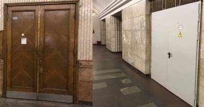 Киевлян возмутила замена аутентичных деревянных дверей в метро на железные