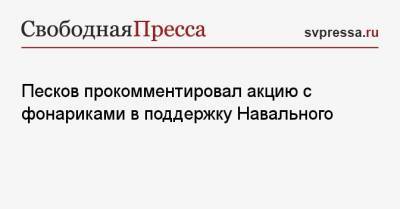 Песков прокомментировал акцию с фонариками в поддержку Навального