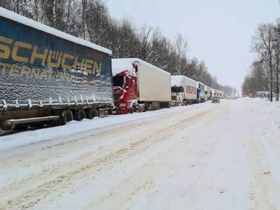 На границе с Украиной в Брянской области скопились примерно 150 грузовиков