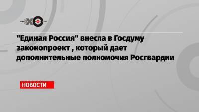 «Единая Россия» внесла в Госдуму законопроект , который дает дополнительные полномочия Росгвардии