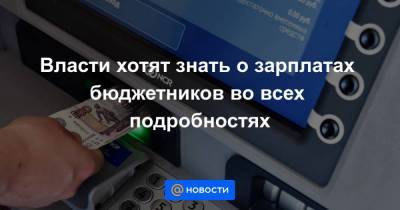 Власти хотят знать о зарплатах бюджетников во всех подробностях