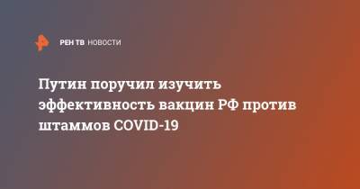 Путин поручил изучить эффективность вакцин РФ против штаммов COVID-19