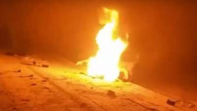 Снегоход в Чебоксарском районе сгорел ярким пламенем, водитель погиб