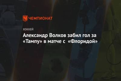 Александр Волков забил гол за Тампу в матче с Флоридой