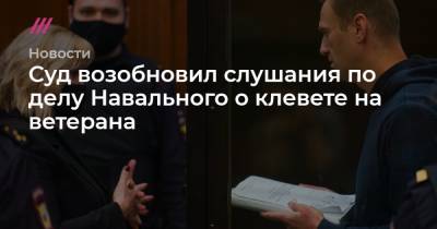 Суд возобновил слушания по делу Навального о клевете на ветерана