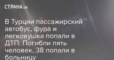 В Турции пассажирский автобус, фура и легковушка попали в ДТП. Погибли пять человек, 38 попали в больницу