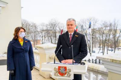 Выступление Президента Литовской Республики Гитанаса Науседы на церемонии поднятия флагов трех Балтийских государств