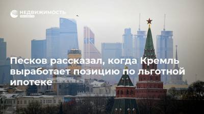 Песков рассказал, когда Кремль выработает позицию по льготной ипотеке