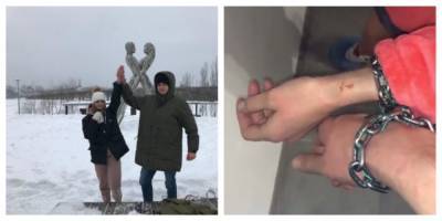 "На второй день рука опухла": рекорд скованной цепью харьковской пары оказался под угрозой, видео