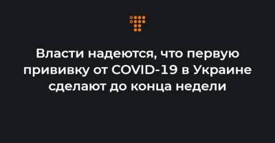 Власти надеются, что первую прививку от COVID-19 в Украине сделают до конца недели