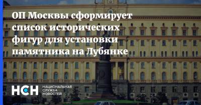 ОП Москвы сформирует список исторических фигур для установки памятника на Лубянке