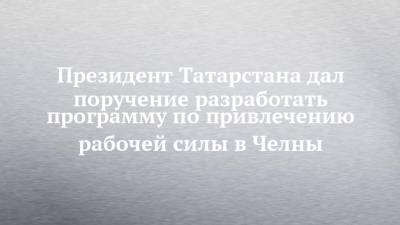 Президент Татарстана дал поручение разработать программу по привлечению рабочей силы в Челны