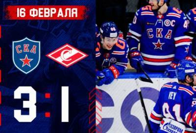 СКА победил "Спартак" в матче КХЛ