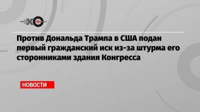 Против Дональда Трампа в США подан первый гражданский иск из-за штурма его сторонниками здания Конгресса