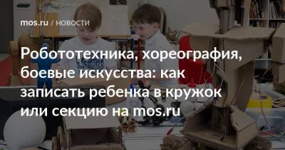 Робототехника, хореография, боевые искусства: как записать ребенка в кружок или секцию на mos.ru