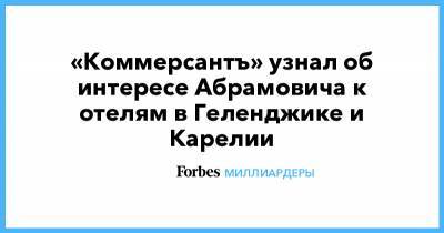 «Коммерсантъ» узнал об интересе Абрамовича к отелям в Геленджике и Карелии