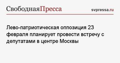 Лево-патриотическая оппозиция 23 февраля планирует провести встречу с депутатами в центре Москвы