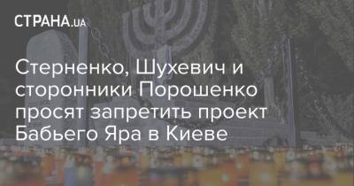 Стерненко, Шухевич и сторонники Порошенко просят запретить проект Бабьего Яра в Киеве