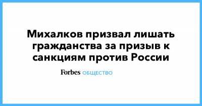 Михалков призвал лишать гражданства за призыв к санкциям против России