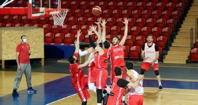 Сборная Грузии по баскетболу провела тренировку в полном составе