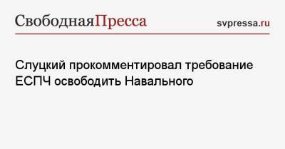 Слуцкий прокомментировал требование ЕСПЧ освободить Навального