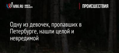 Одну из девочек, пропавших в Петербурге, нашли целой и невредимой