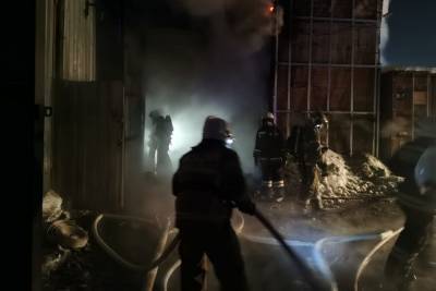 Ночью в Екатеринбурге горел автосервис: один человек пострадал
