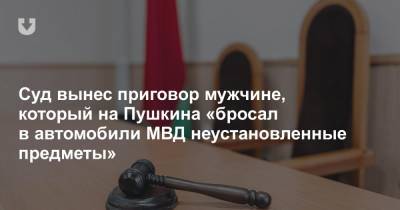 Суд вынес приговор мужчине, который на Пушкина «бросал в автомобили МВД неустановленные предметы»