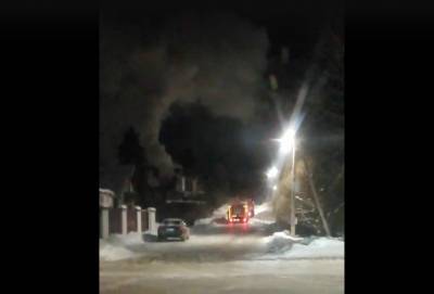 Видео: спасатели на руках вынесли мужчину из горящего дома в Луге
