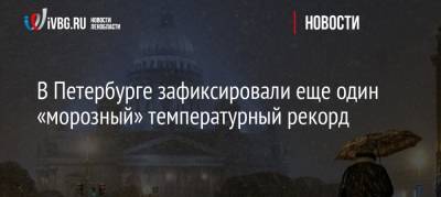 В Петербурге зафиксировали еще один «морозный» температурный рекорд