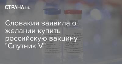 Словакия заявила о желании купить российскую вакцину "Cпутник V"