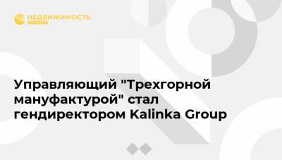 Управляющий "Трехгорной мануфактурой" стал гендиректором Kalinka Group