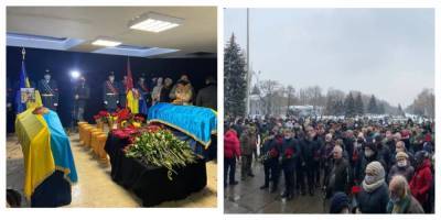 Попрощаться с украинскими Героями съехались со всей Украины: люди стоят на коленях, кадры