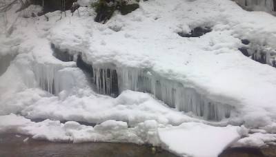 В Карпатах замерзли водопады: волшебные фото ледяных скульптур