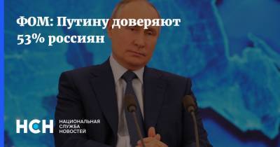 Владимир Путин - ФОМ: Путину доверяют 53% россиян - nsn.fm