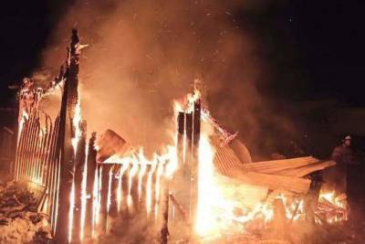В деревне в Тверской области сгорела кухня