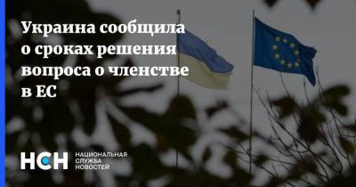 Украина сообщила о сроках решения вопроса о членстве в ЕС