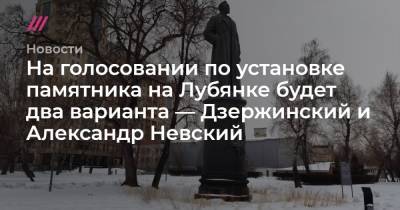 На голосовании по установке памятника на Лубянке будет два варианта — Дзержинский и Александр Невский