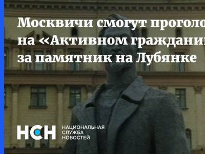 Москвичи смогут проголосовать на «Активном гражданине» за памятник на Лубянке