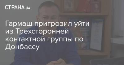 Гармаш пригрозил уйти из Трехсторонней контактной группы по Донбассу