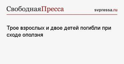 Трое взрослых и двое детей погибли при сходе оползня