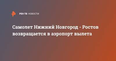 Самолет Нижний Новгород - Ростов возвращается в аэропорт вылета