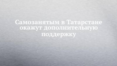 Самозанятым в Татарстане окажут дополнительную поддержку