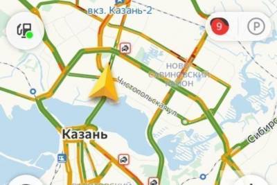 В Казани отмечают 9-балльные пробки из-за снегопада