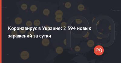 Коронавирус в Украине: 2 394 новых заражений за сутки