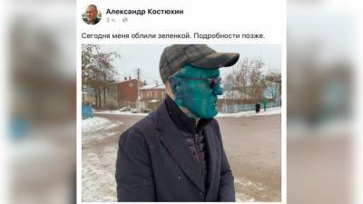Зеленка чудом исчезла с лица боровичского сторонника Навального спустя два дня