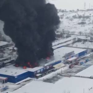 Появилось видео с дрона с места пожара в Николаевской области