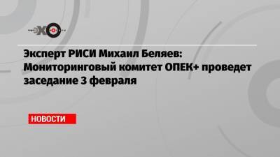 Эксперт РИСИ Михаил Беляев: Мониторинговый комитет ОПЕК+ проведет заседание 3 февраля