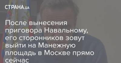 После вынесения приговора Навальному, его сторонников зовут выйти на Манежную площадь в Москве прямо сейчас